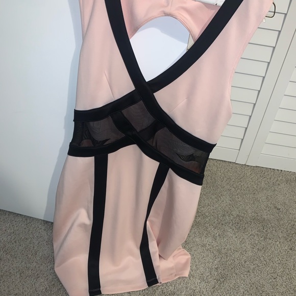 Pink and black mesh cutout dress. Minimal wear. Size XL - Picture 3 of 5